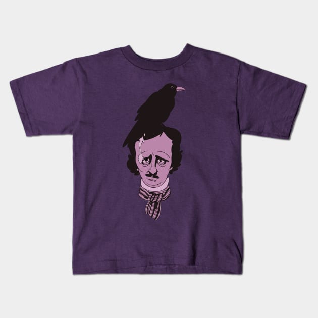 Edgar Allan Poop Kids T-Shirt by damn_ramos